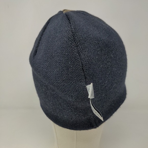 Calvin Klein Men's Beanie Hat Black 100% Acrylic Striped Spell Out - Picture 12 of 13